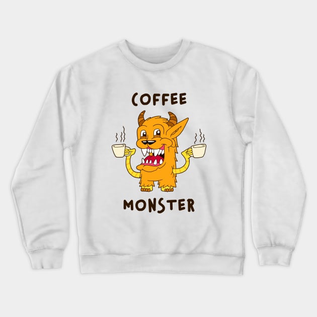 Coffee Monster Crewneck Sweatshirt by Woah_Jonny